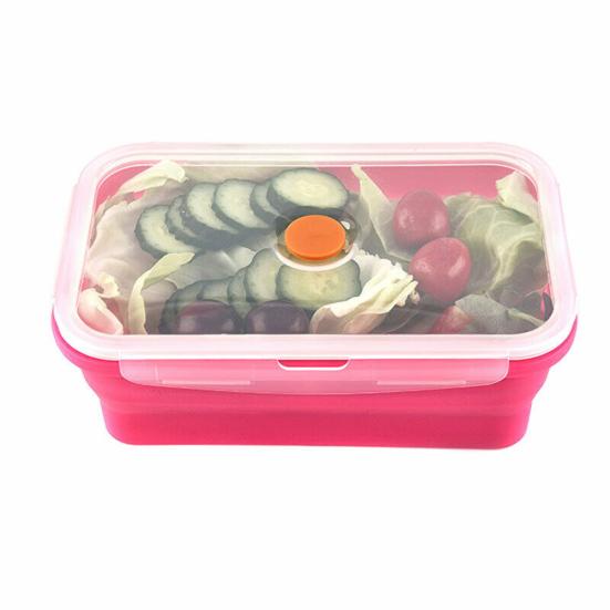 Силиконовый складной складной контейнер для обеда Bento Box, контейнер для хранения еды, салата