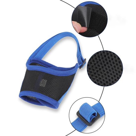 Dog Mouth Cover Adjustable Dog Puppy Breathable Mesh Face Protector Muzzle Pet