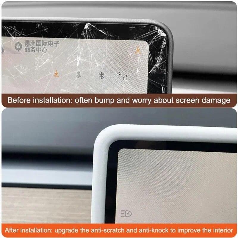 For Tesla Model 3 Y Silicone Protective Frame Edge Cover Central Control Car Accessories Navigation Screen Protector New Model 3