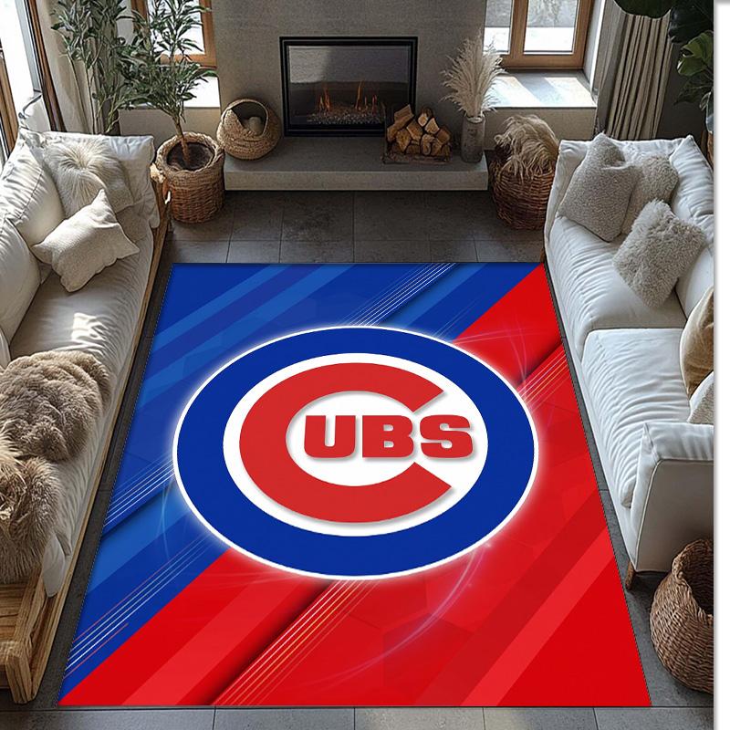 Chicago Cubs Crystal Velvet Carpet Soft Anti?Slip Floor Mat Comfortable Home Living Room Bedroom Decor Rug
