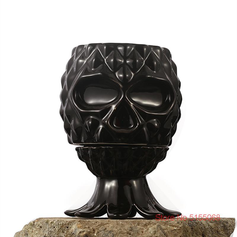Черный Осьминог ТИКИ Кружка Керамический Коктейльный Бокал Пляжная Вечеринка Питьевая Чашка Бокал для Вина Крутой Череп Ананас Смузи Контейнер для Сока