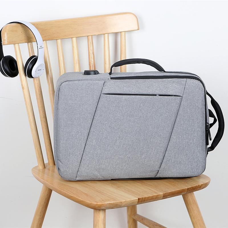 TS JYL laptop bag,Solid Laptop Backpack Simple Men Large Handheld Briefcase