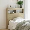 VidaXL Headboard Cabinet with LED, Headboard with Compartment, Bedroom Storage Furniture, Accessory of 839184