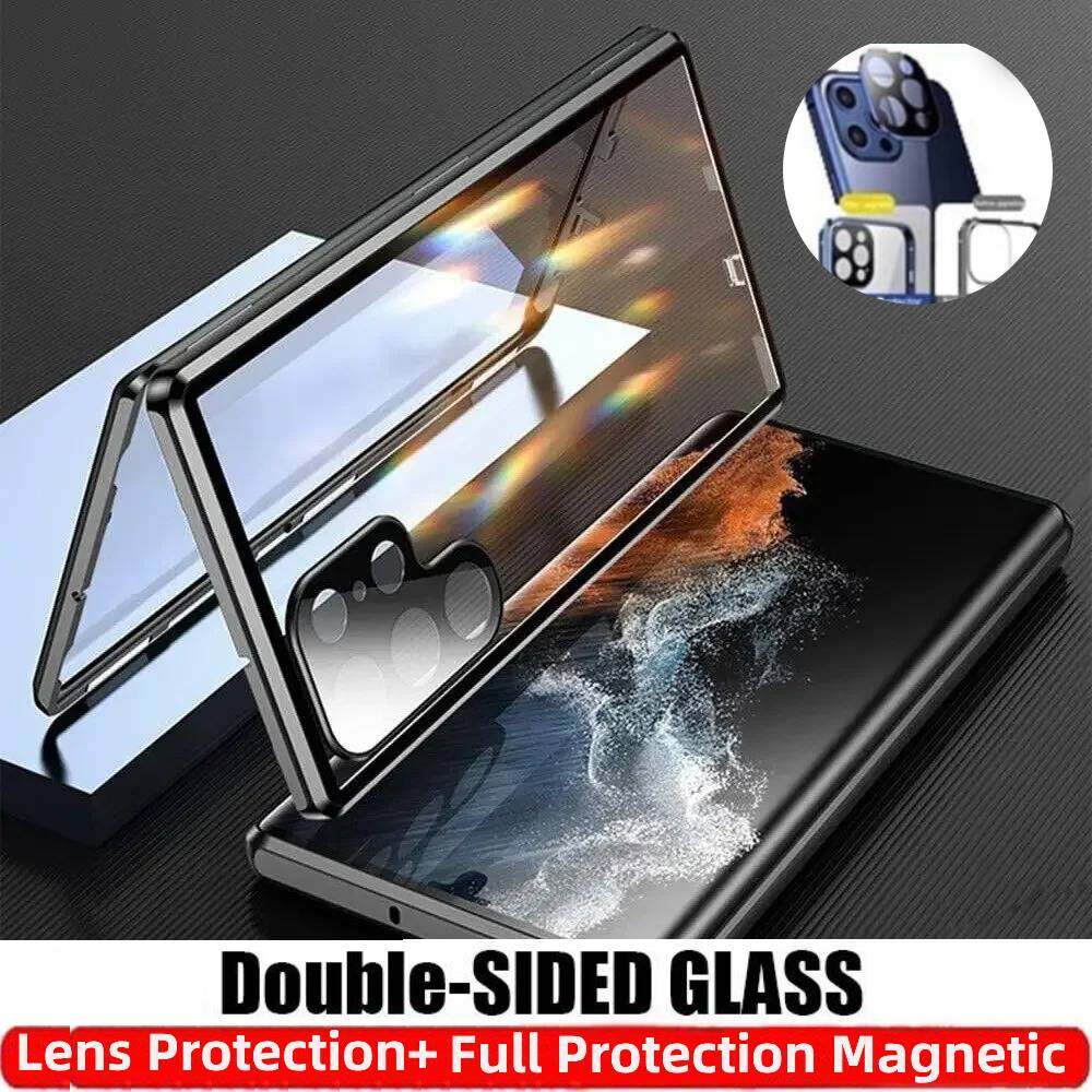 Magnetic Case for Xiaomi 15/ 15Pro/ Ultra/ 15T with Metal Frame Phone Bumpers Double Sided Tempered-Glass Full Lens Protection Cover