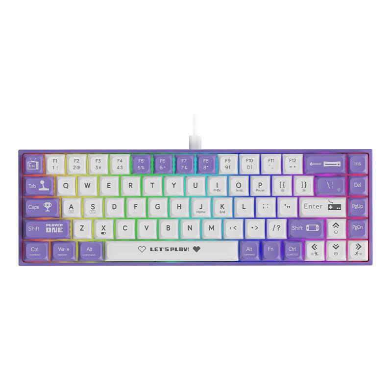 AJAZZ AK680 Wired Mechanical Keyboard, 68 Keys, Full Hot-Swappable, Customizable Mechanical Keyboard