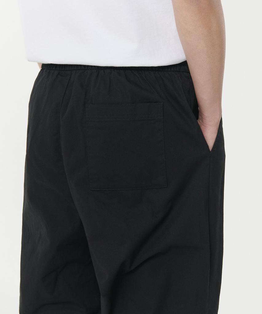 MUSINSA STANDARD Cotton Deep Tuck Wide Elastic Waist Pants [Black]