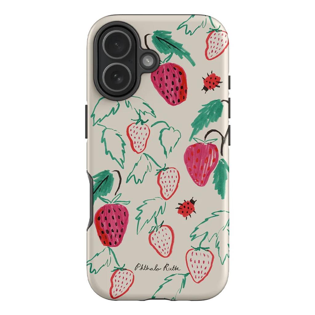 Чехол Clmj с клубникой для Samsung Galaxy A56 A36 A26 S26 S25 S24 S23 S20FE Ultra Plus 4G 5G Роскошная двухслойная задняя крышка