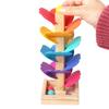 Marble Run Rainbow Sound Tree Детская мелкая моторика Деревянное дерево с круглыми/квадратными мячами для малышей Мальчики Девочки Обучающая музыкальная игрушка-дерево