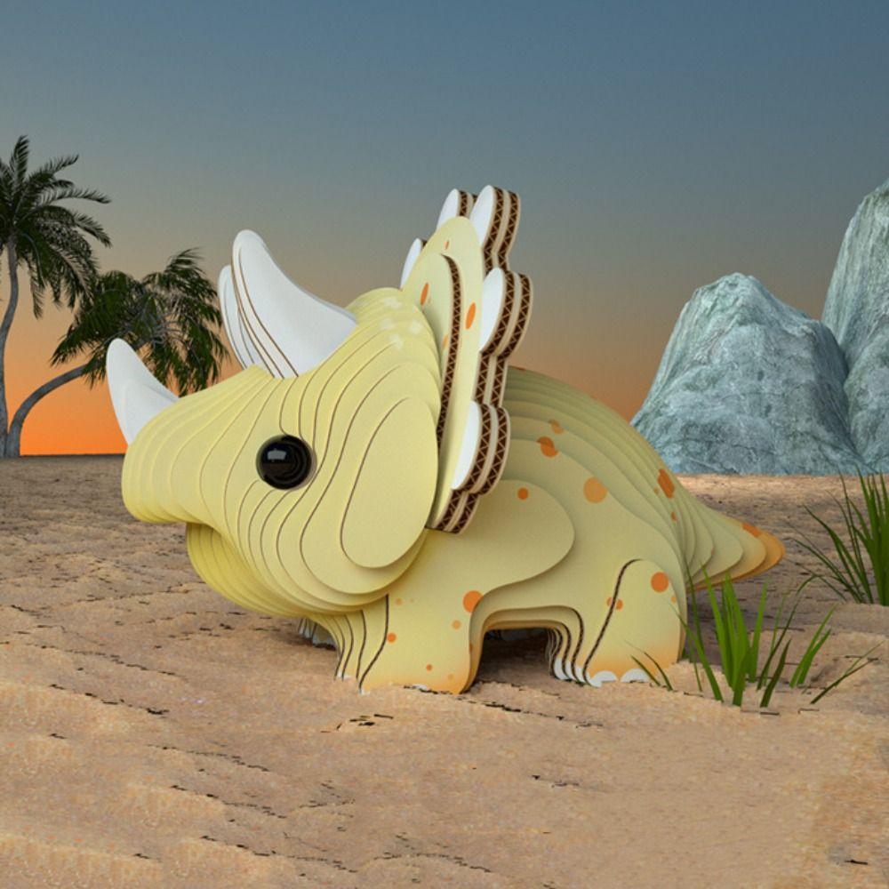 Three-dimensional 3D Cardboard Dinosaur Puzzle Dinosaur Animal Model Toy  Kindergarten