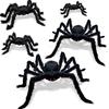 Party Supplies Horror Atmosphere Black Plush Spider Haunted House Halloween Decoration Bar Ornament