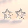 Pentagram Stud Earrings Women's Simple Inlaid Zircon Petite Earrings Tassel Stud Earrings Ornament