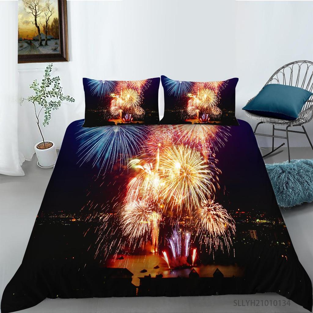 3D Fireworks Pattern Home Bedding Set Bedding Cover Pillowcase AU/US/EU Full Size Bedding Set Home Decoration