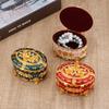 Oval Rose Enamel Box European Style Antique Storage Case Metal Jewelry Box  Desk Storage