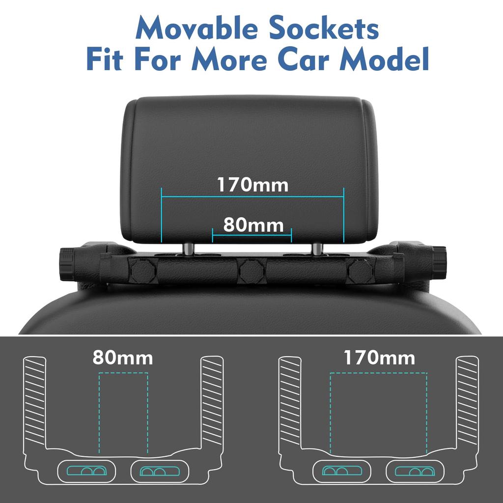 Подголовник JZCreater, подушка для шеи в машину, подголовник для путешествий, регулируемая поддержка осанки во время сна, простая установка, подходит для детей и взрослых, U-образная форма, 180°