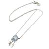 [P3891] - Handmade 'Boho' Necklace (dreamcatcher) Silver Turquoise - 15x8 Mm