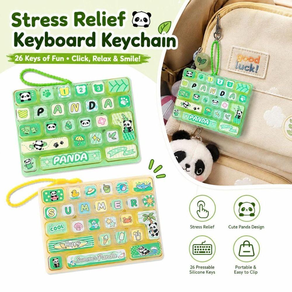 Decompression Button Fidget Keyboard Keychain Mechanical Keyboard Toy  Party Favor Gift
