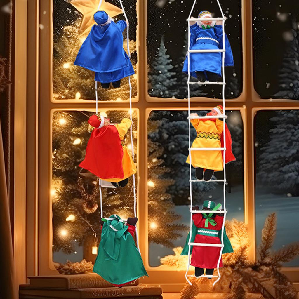 Christmas Tree Decoration Spanish Kings Climbing Ladder Hanging Ornament for Trees Door Wall Window Holiday Decorations