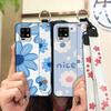 Durable Back Cover Phone Case For Sharp Aquos Zero6/Aquos Air Soft Case Flower Kickstand Wrist Strap Anti-dust Lanyard
