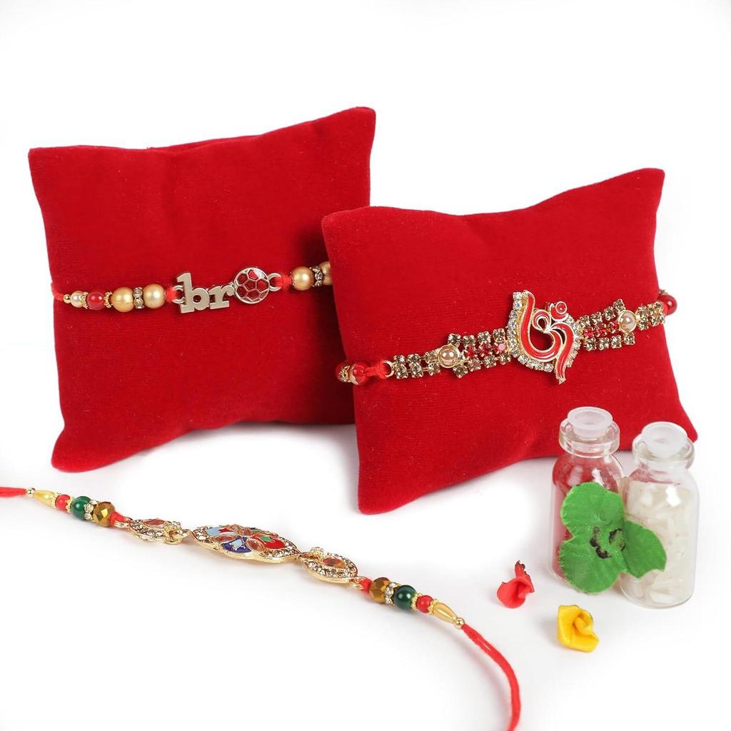 Silver Radha Krishna Chowki | Roli Tika Chawal | 2 Piece Rakhi | Best Sister Ever Printed Box