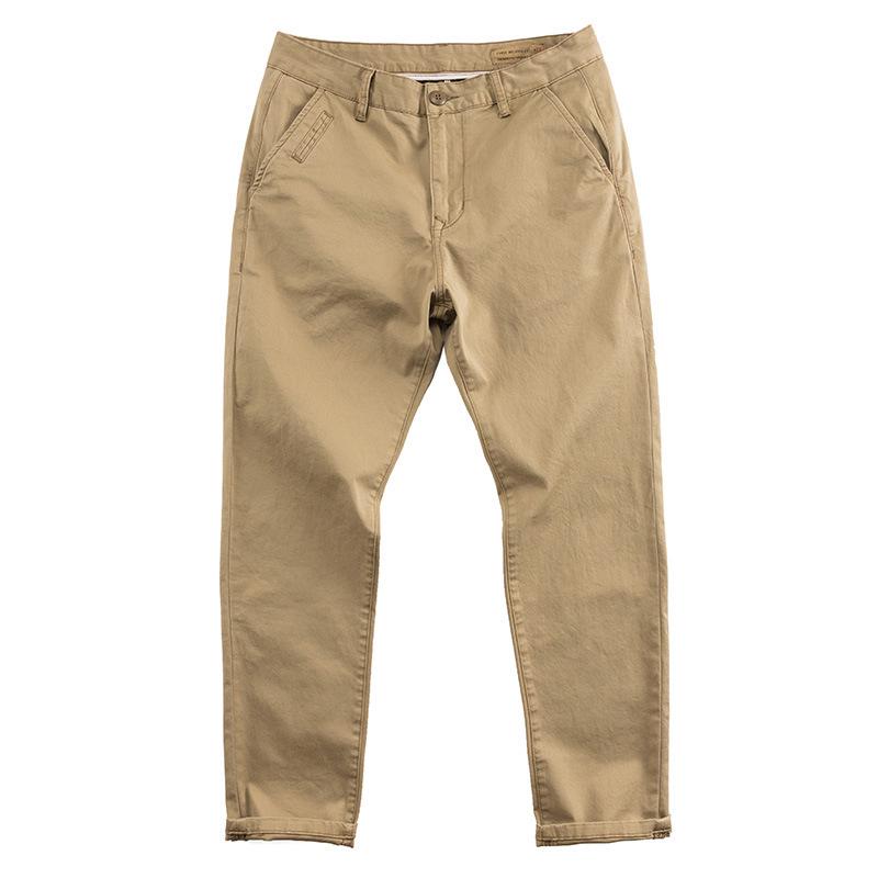 "Men's Retro Washed Khaki Overalls: Durable, Stretchy Work Casual Pants"