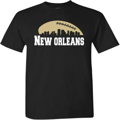 Мужская футболка Xtreme Apparel City Skyline для футбольных болельщиков, Новый Орлеан - черная, размер XXL