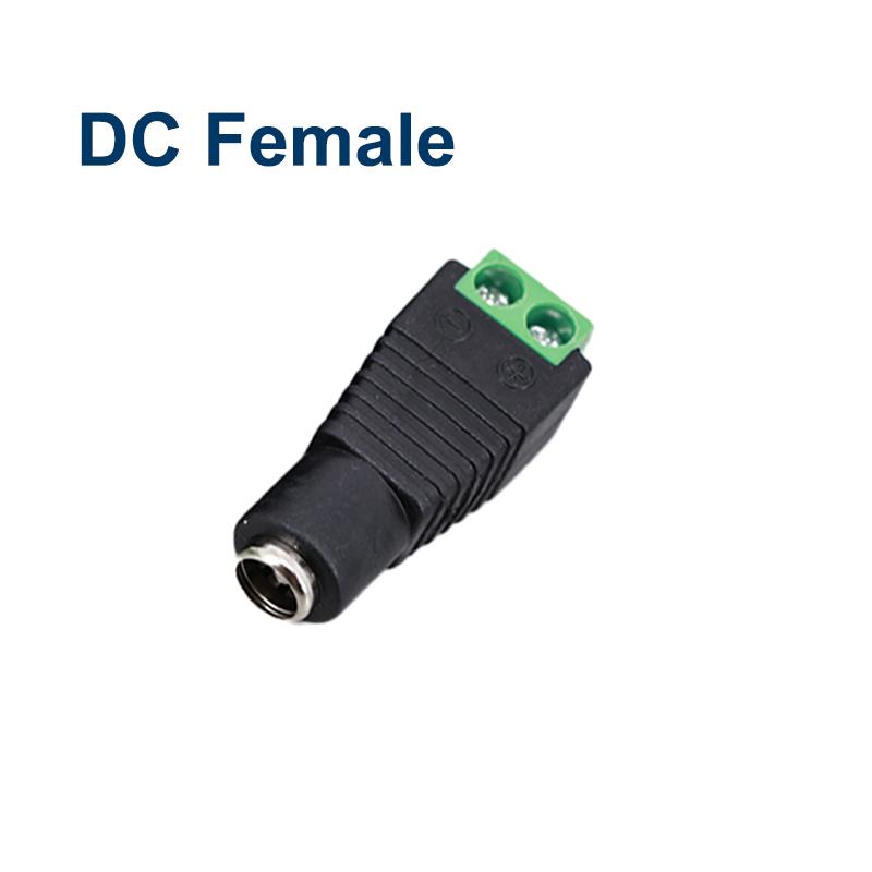 Female Male DC BNC Connector 2.1*5.5mm DC Jack Power Audio Adapter Electrical Wire Converter For RGB LED Strip Light CCTV Camera