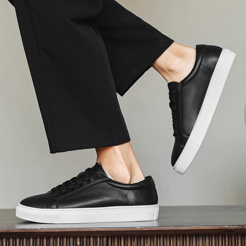 Leather Soft-Soled White Shoes Men'S 46 Large-Size Men'S Shoes 47 Trendy Versatile Board Shoes 48 Widened And Fattened Extra Large-Size Men'S Shoes