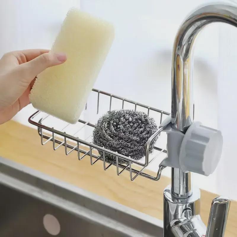 Multifunctional Stainless Steel Faucet Rack for Kitchen & Bathroom