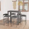 Day and Night - Day and Night Garden Bar Furniture Set 7 Pieces and Gray Synthetic Rattan Cushions