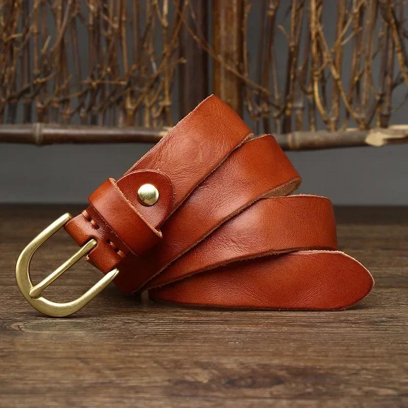 2.6 см женские ремни из натуральной кожи высокого качества из натуральной кожи для женщин, фирменный ремень с латунной пряжкой, ковбойский женский пояс