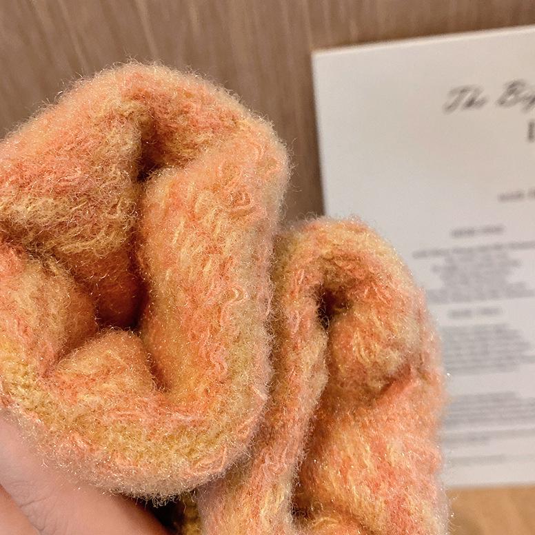 Теплые зимние перчатки для женщин Корейская пара Сенсорный экран Пятипалые Вязаные Мужские Для езды на велосипеде Плюс бархат Студенческие Утепленные Милые Жаккардовые