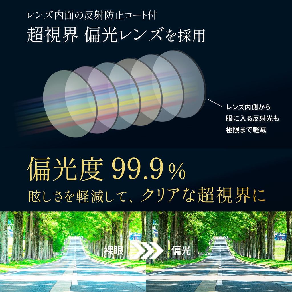 Солнцезащитные очки Bokenoh с поляризацией для и металлические крутые для лица черные мужские для рыбалки, спорта, вождения, и другое. [Sabae Planning/Сверхлегкая оправа] CF-FB10-GR15