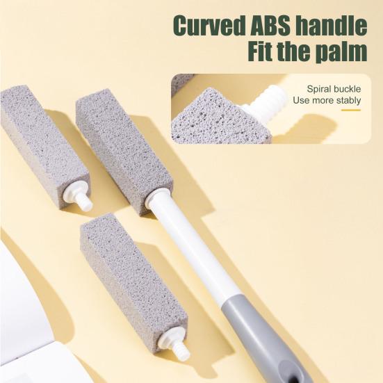 Набор ершиков для унитаза Yousheng с пемзой, инструмент для чистки туалета с длинной ручкой и 1 ручкой, 4 пемзовых камня, средство для удаления пятен в ванной