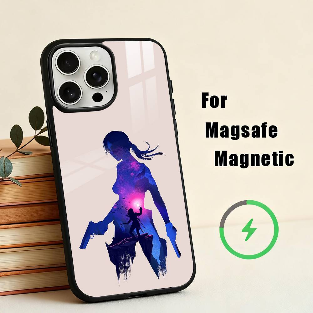 ГОРЯЧИЙ T-Tomb Raider L-Lara Croft Чехол для телефона для iPhone 17,16,15,14,13,12,Plus,Pro,Max для Magsafe Магнитная беспроводная зарядка