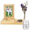 Nicheez Pet Memorial Stage, Wooden, Space-Saving Pet Altar with Photo Frame and Mini Urn (Light Brown)