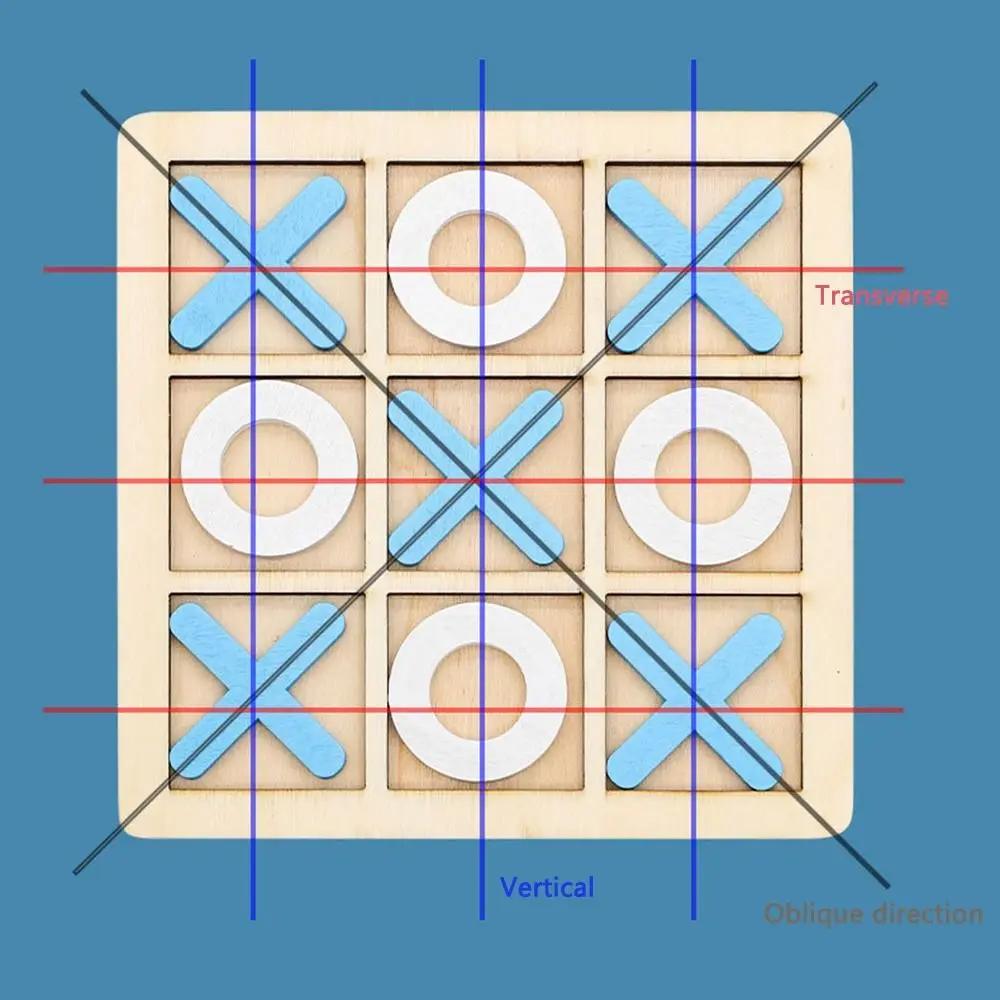 Wooden Board Game Tic Tac Toe 9"x9" Table Toy for Kids Gifts Family Games Desk Decoration Board Game