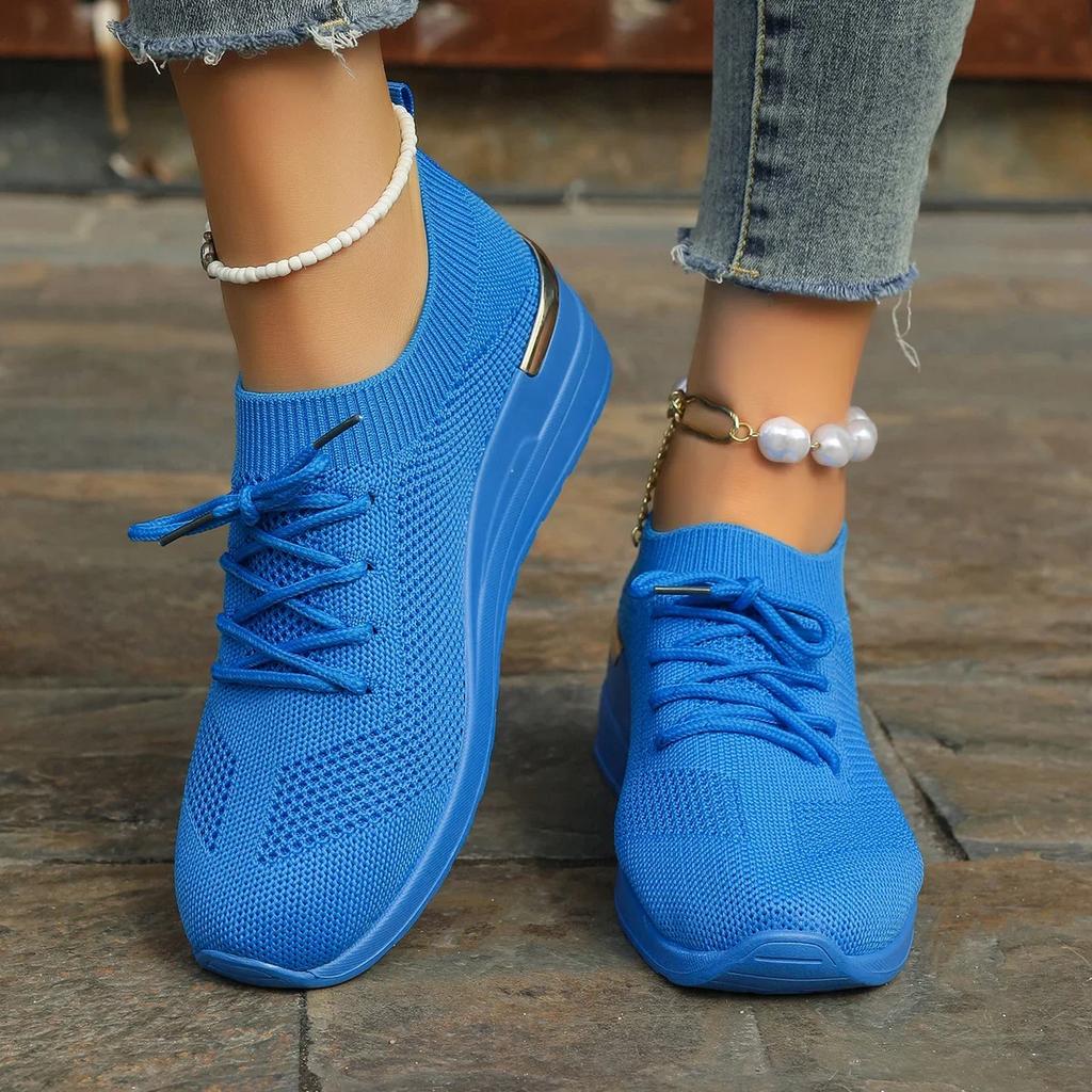 Fashion 2024 Women Causal Sneakers Summer Mesh Fashion Breathable Sneakers Lace Up Sports Shoes for Women Platform Walking Running Shoes