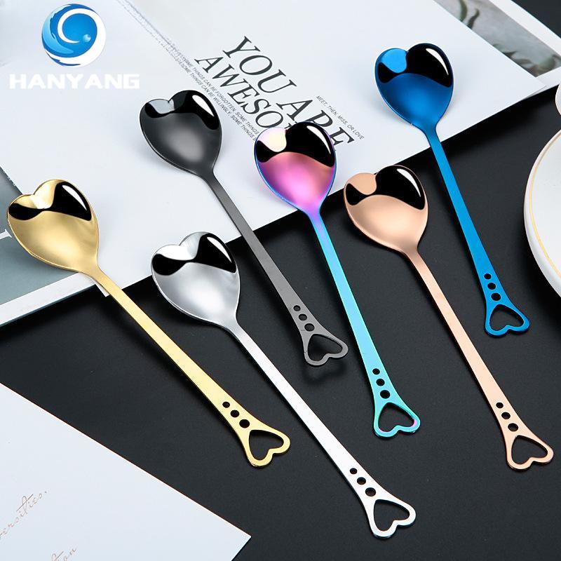 A Spoon of Stainless Steel, A Creative Spoon for Mixing In The Shape of A Heart, A Coffee Spoon for Love, A Watermelon Spoon, A Dessert Small Spoon
