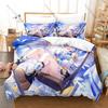 Cool Amane Kanata Blue Hair Wing Angel Anime Print Duvet Cover + 2 Pillowcases Soft Pastel Microfiber Bedroom Decor