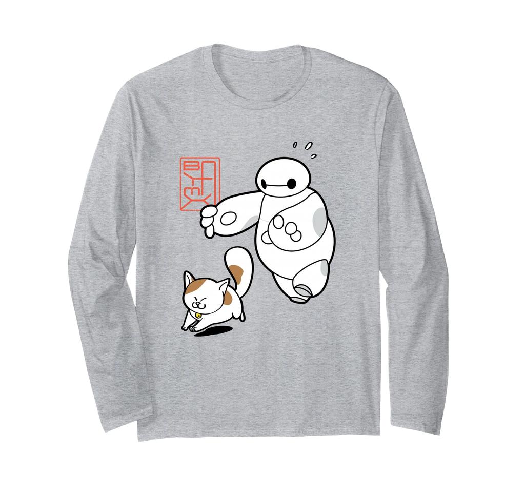 Disney Большая шестерка Бэймакс Погоня Моти Милый кадр Футболка с длинным рукавом