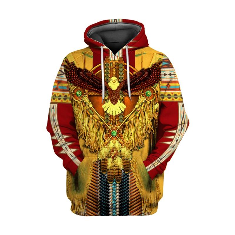 Men's Clothing Fashion Bohemian Loose Hoodie Large 3D Printed Super Large Hoodie Indian Fashion Enthusiast Hoodies Tops
