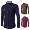 Spring New Style Men's Trendy Slim New Snap Button Zipper Long-sleeved Shirt