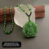 Chinese Style Green Jade Hand-Carved Guanyin Jade Pendant Necklace Buddhist Ornament Amulet For Women Man Lucky Jewelry Gift