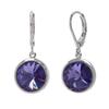 10mm Crystal Leverback Earrings Tanzanite
