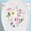 Toilet Lid Sticker Strong Stickiness PVC Waterproof Easy-peel Flower Theme Toilet Seat Decal Restroom Art Decoration