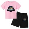 Jurassic World 4 Kids Summer Casual Breathable O-neck Tees+Pants 2pcs Sportsuits 2-13 Years Boys Girls Children Top Outfits Sets