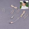Beige Double Earhook Headset Mic Headworn Microphone 3.5Mm 3 Pin For 4 Pin Xlr Plug For Omnidirectional Microphone