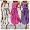 MODIQUE 2025 Summer Plus Size New Women's Sexy Printing A-Line Hot Sleeveless High Waist Belt Slip Long Dress