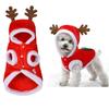 Cat Dog Christmas Costumes Reindeer Hoodie Jacket Pet Xmas Clothes Coat