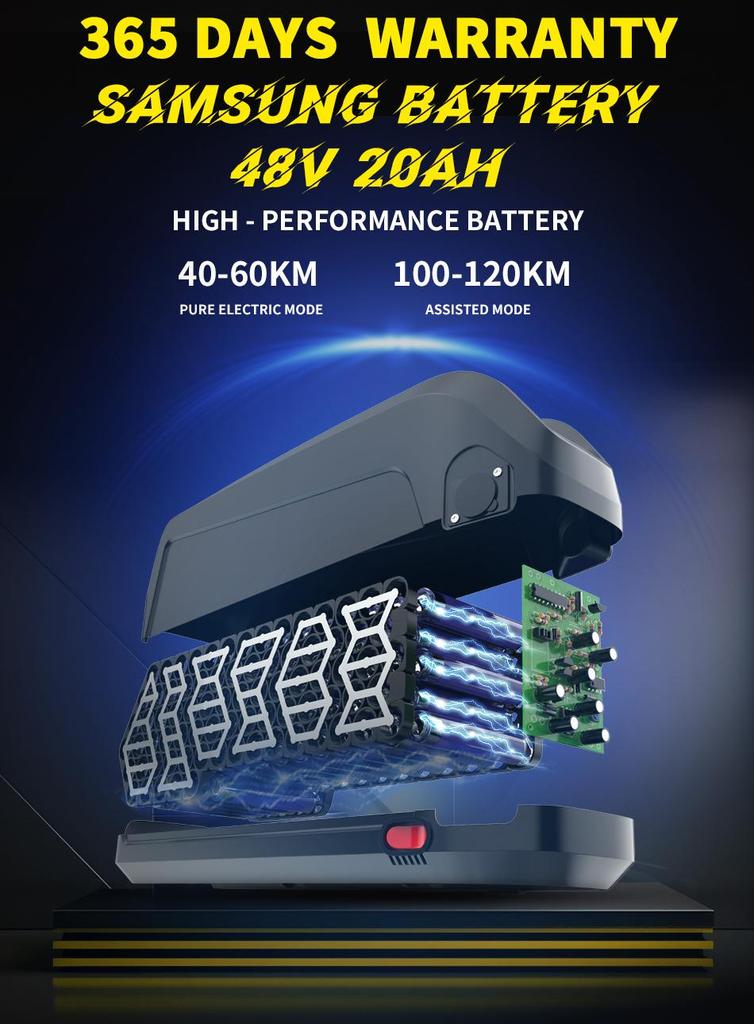 DUOTTS N26 Electric Bike 750W Motor, 48V 20Ah Samsung Battery, 120KM Range, IPX4 Waterproof, 55° Climbing